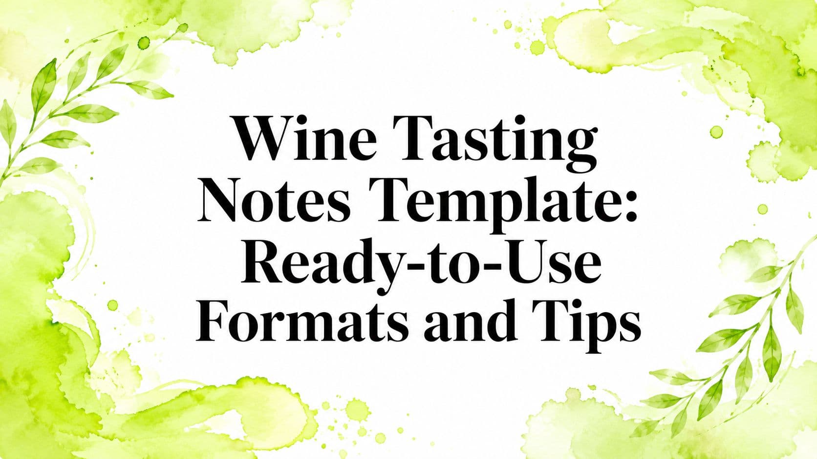 Wine Tasting Notes Template: Ready-to-Use Formats and Tips