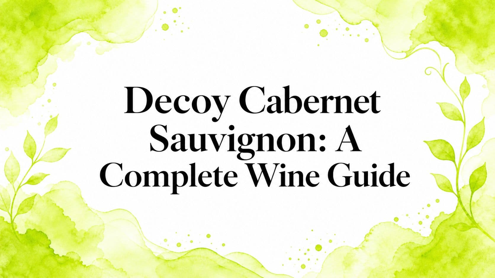 Decoy Cabernet Sauvignon: A Complete Wine Guide