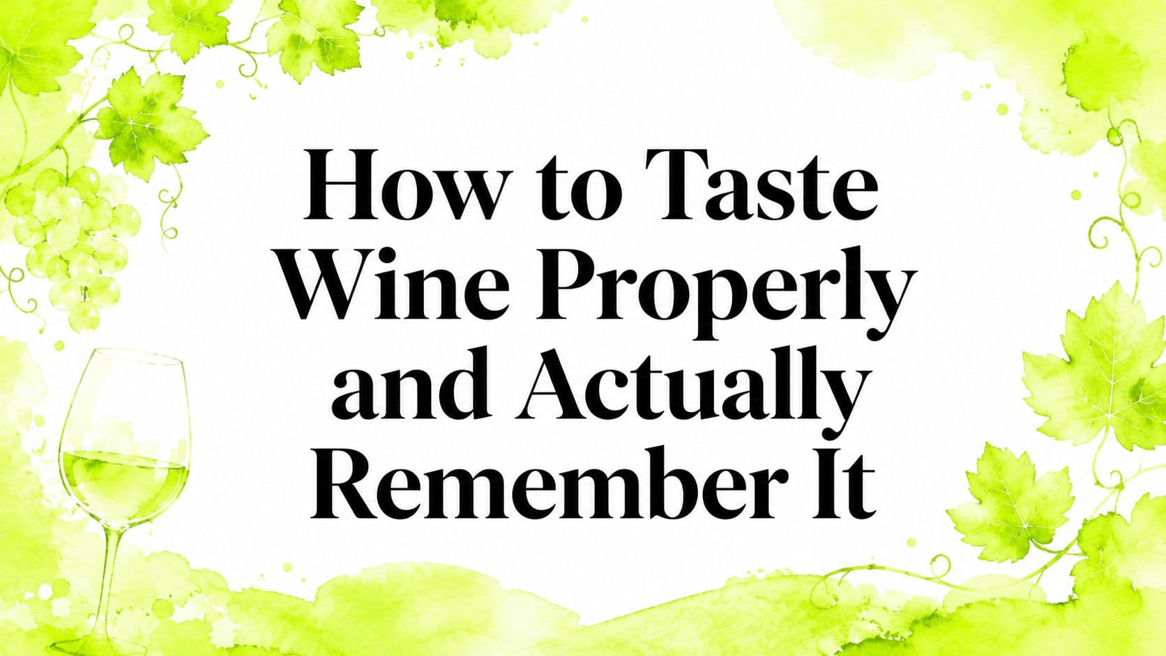 How to Taste Wine Properly and Actually Remember It